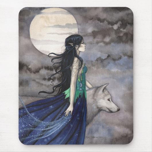 Nacht van de Wolf Gotische Fantasie Muismat (Voorkant)
