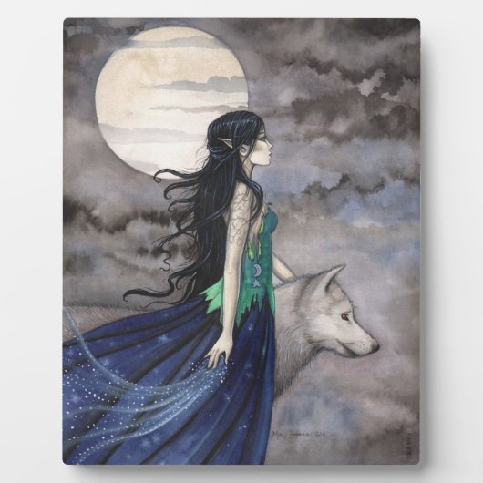 Nacht van het Wolf Fantasy Self-Standing Afbeeldin Fotoplaat (Voorkant)