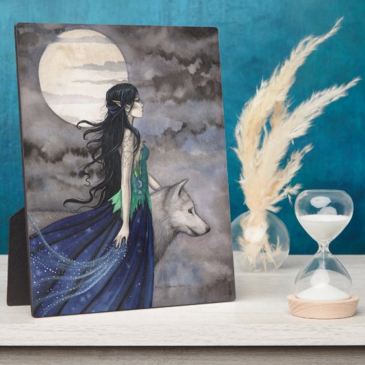 Nacht van het Wolf Fantasy Self-Standing Afbeeldin Fotoplaat (Zijkant)