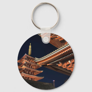Nacht van Kaminarimon in Tokio Japan Sleutelhanger