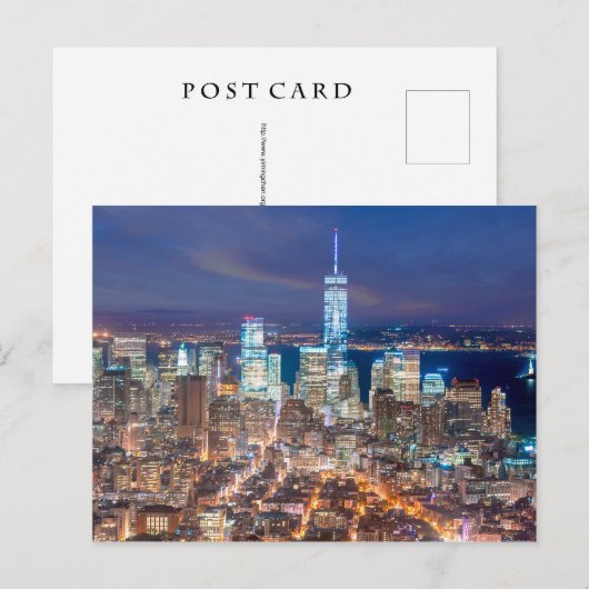 Nacht van Manhattan Briefkaart (Voorkant / Achterkant)