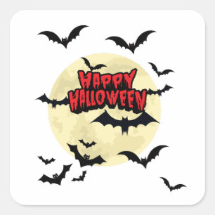 Nacht van Spooky Adventure Vierkante Sticker