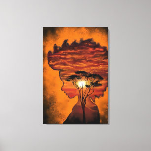 Nacht Verlangen Schilderij Kunst Canvas Print