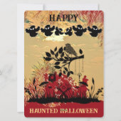 Nacht vol van schrik artistiek bloed rood boe frea feestdagenkaart (Achterkant)