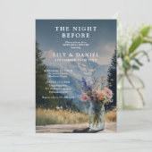 Nacht Voor Boho Berg Bloemstuk Proefavond Dinner Kaart (Staand voorkant)