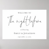 Nacht voor bruiloft repetitie diner welkomstbord poster (Voorkant)