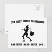 Nacht voor de Thanksgiving - feesten hard sinds 16 Feestdagenkaart (Voorkant / Achterkant)