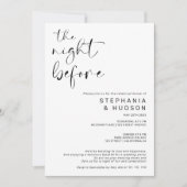 Nacht voor het zwarte wittebruiloft-diner kaart (Voorkant)