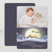 Nacht voor Kerst Foto Vakantie Kaart (Voorkant / Achterkant)