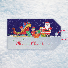 Nacht voor kerstcadeautags cadeaulabel