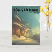 Nacht voor kerstkaart kaart (Gele Bloem)