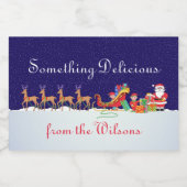 Nacht voor kerstlabel voedselcontainer etiket (Enkel label)