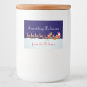 Nacht voor kerstlabel voedselcontainer etiket (Voorkant)