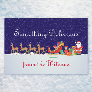 Nacht voor kerstlabel voedselcontainer etiket