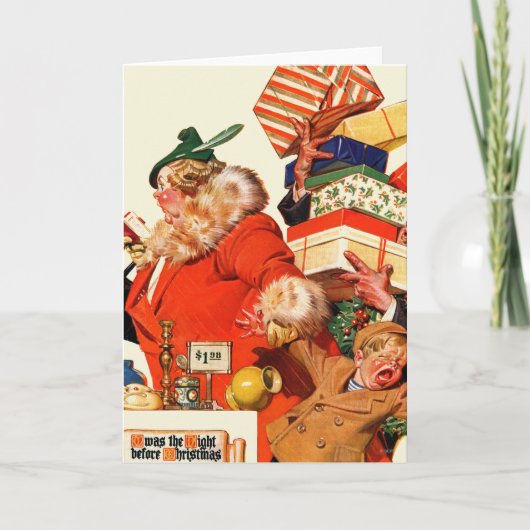 Nacht vóór Kerstmis Feestdagen Kaart (Voorkant)