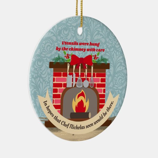 Nacht voor Kerstmis... Keramisch Ornament (Rechts)