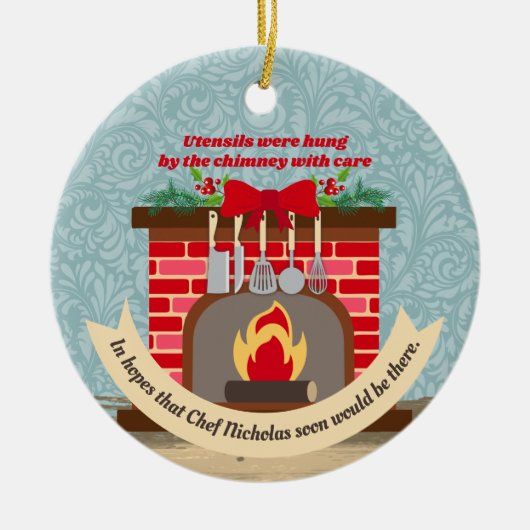 Nacht voor Kerstmis... Keramisch Ornament (Voorkant)