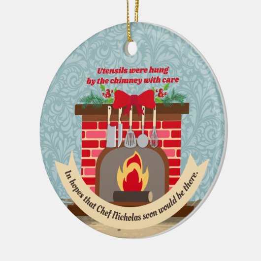 Nacht voor Kerstmis... Keramisch Ornament (Links)