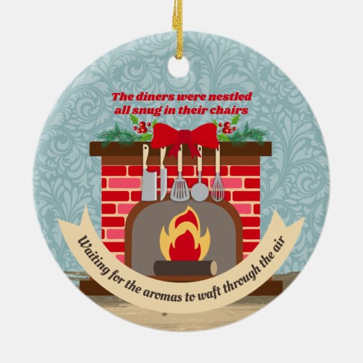 Nacht voor Kerstmis... Keramisch Ornament (Achterkant)