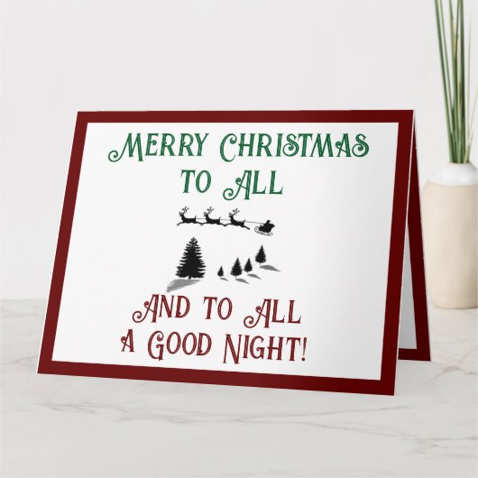 Nacht voor Kerstmis Kerstman vakantie Kaart (Voorkant)