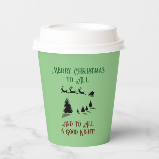 Nacht voor Kerstmis Kerstman vakantie Papieren Bekers (Voorkant)