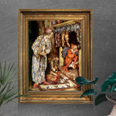 Nacht voor Kerstmis Kinderen in bed Rackham Poster