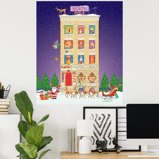 Nacht voor Kerstmis Poster (Thuiskantoor)