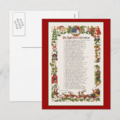 Nacht voor Kerstmis versierd gedicht Feestdagenkaart (Voorkant / Achterkant)