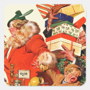 Nacht voor Kerstmis Vierkante Sticker