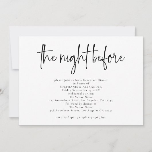 Nacht voor Manuscript om het even welke Kleur die  Kaart (Voorkant)