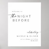 Nacht voor repetitie Diner Welkom Teken Poster (Voorkant)