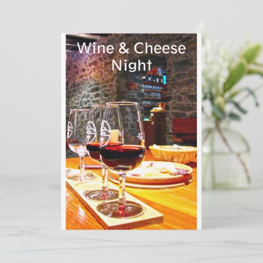 Nacht voor wijn en kaas kaart (Staand voorkant)