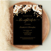 Nacht voor zwart goud bloemenrepetitie diner kaart