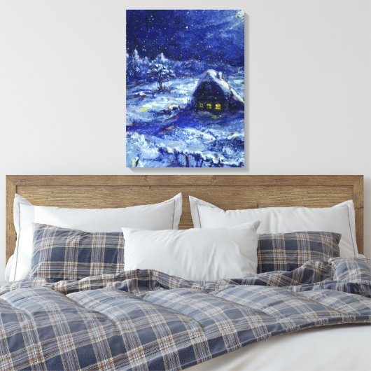 Nacht. Winter. Rusland Canvas Afdruk (Insitu (Slaapkamer))