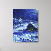 Nacht. Winter. Rusland Canvas Afdruk (Voorkant)