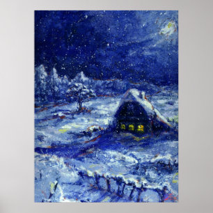 Nacht. Winter. Rusland Poster