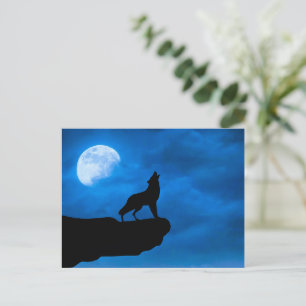 Nacht Wolf Feestdagenkaart