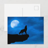 Nacht Wolf Feestdagenkaart (Voorkant / Achterkant)