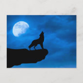 Nacht Wolf Feestdagenkaart (Voorkant)