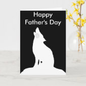 nacht wolf Gelukkig Vaderdag Kaart (Gele Bloem)