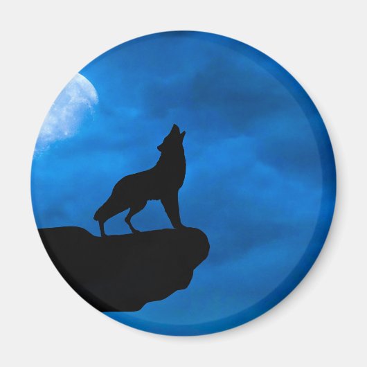 Nacht Wolf Magneet (Voorkant)