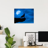 Nacht Wolf Poster (Thuiskantoor)