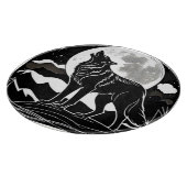 Nacht Wolf Silhouet Ontwerp Snijplank (Hoek)
