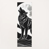 Nacht Wolf Silhouet Ontwerp Yogamat (Voorkant)