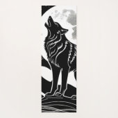 Nacht Wolf Silhouet Ontwerp Yogamat (Achterkant)
