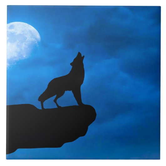 Nacht Wolf Tegeltje (Voorkant)