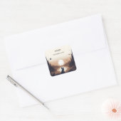 Nacht Zonsondergang Maan Wolk Schemering Bruidsfee Vierkante Sticker (Envelop)