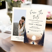 Nacht Zonsondergang Sterren Maan Wolk Twilight Bru Save The Date