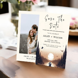 Nacht Zonsondergang Sterren Maan Wolk Twilight Bru Save The Date