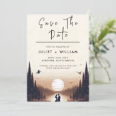 Nacht Zonsondergang Sterren Maan Wolk Twilight Bru Save The Date (Staand voorkant)